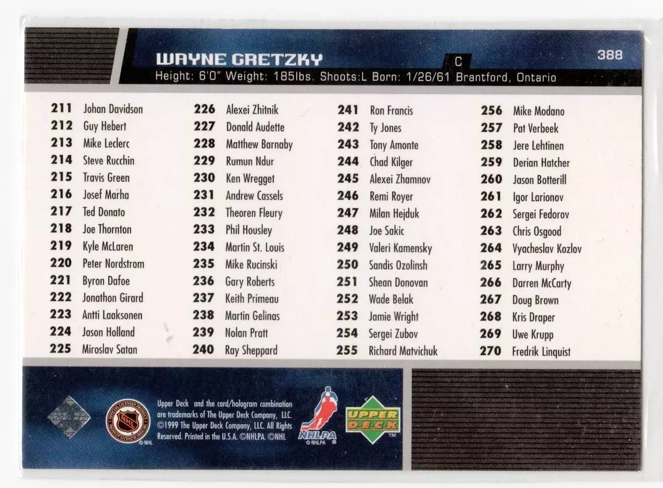 1998-99 Upper Deck #388 Wayne Gretzky CL 1