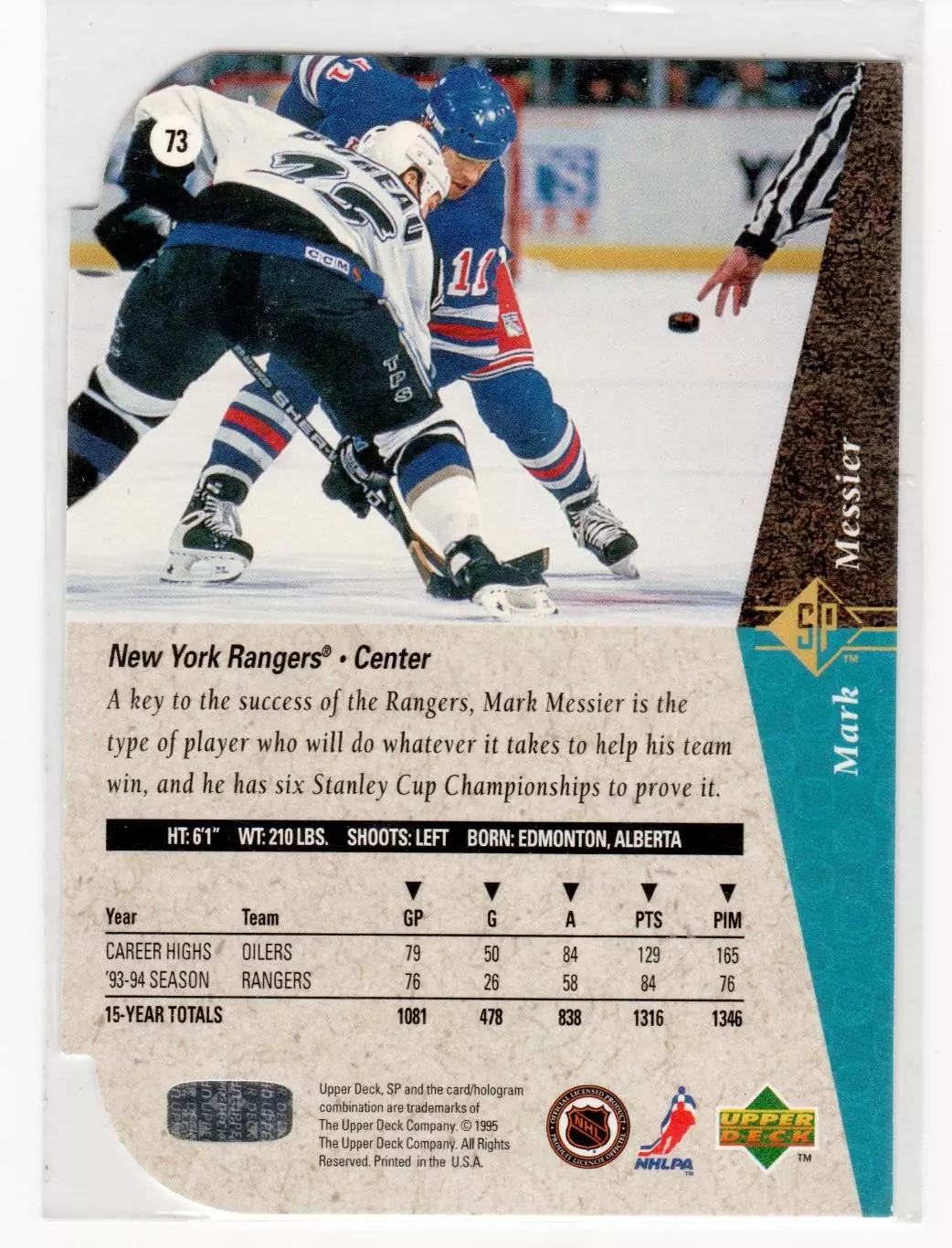 1994-95 SP Die Cuts #73 Mark Messier 1