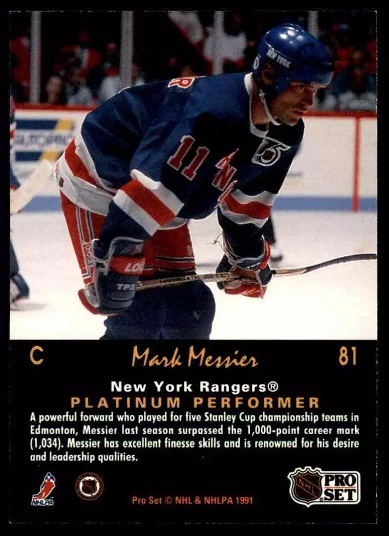 1991-92 Pro Set Platinum #81 Mark Messier 1