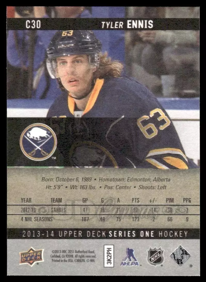 2013-14 Upper Deck Canvas #C30 Tyler Ennis 1