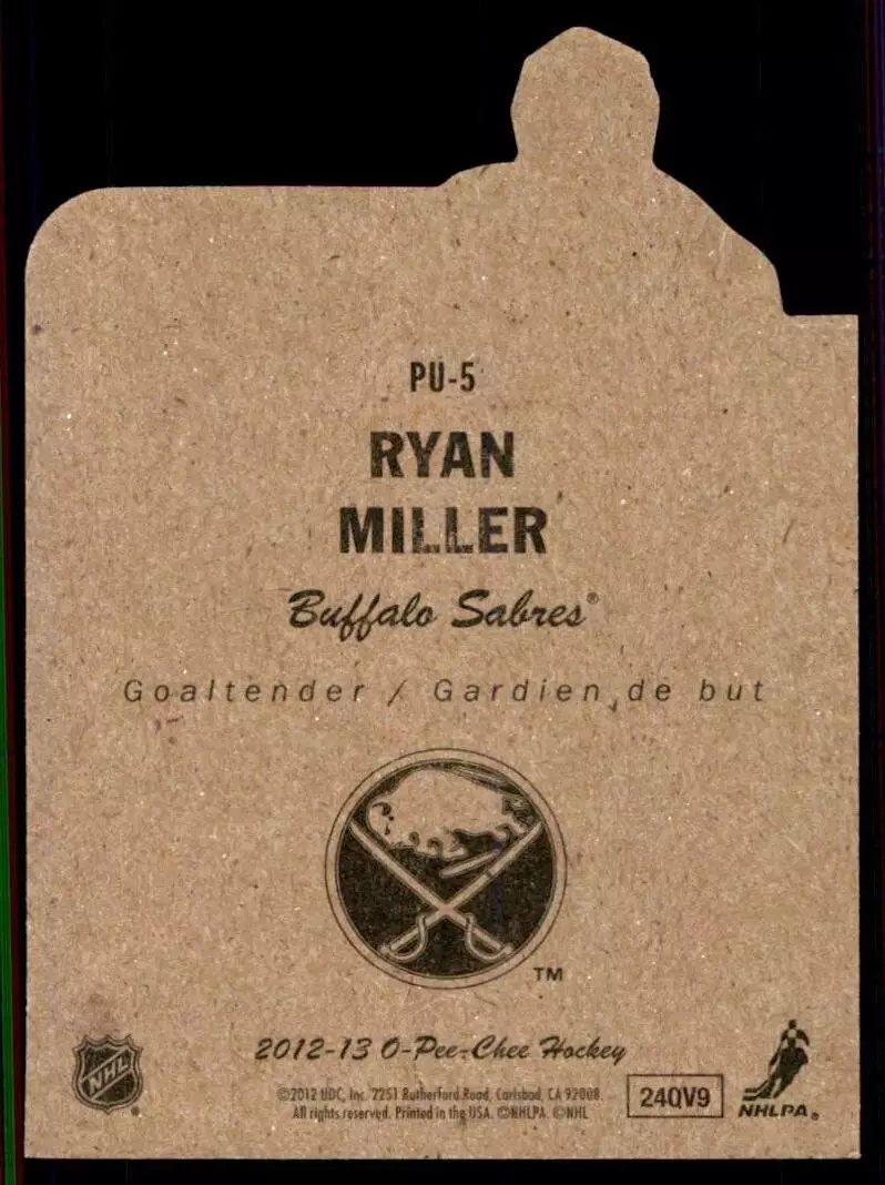 2012-13 O-Pee-Chee Pop Ups #PU5 Ryan Miller 1