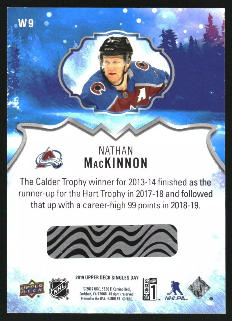 2019 Upper Deck Singles Day Winter #W9 Nathan MacKinnon 1