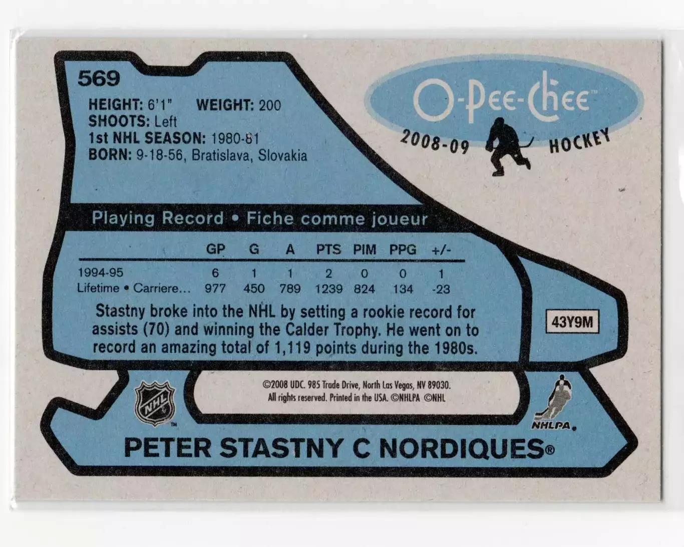 2008-09 O-Pee-Chee 1979-80 Retro #569 Peter Stastny 1
