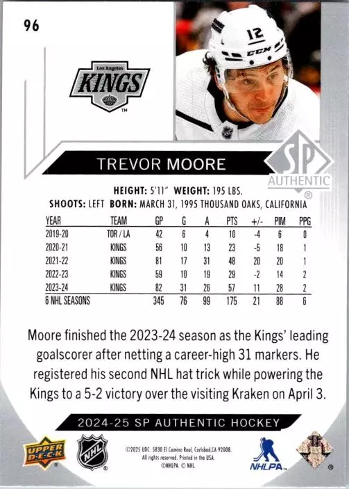 2024-25 SP Authentic #96 Trevor Moore 1