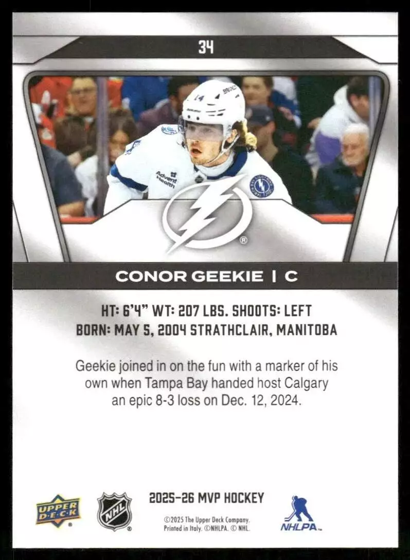 2025-26 Upper Deck MVP #34 Conor Geekie 1