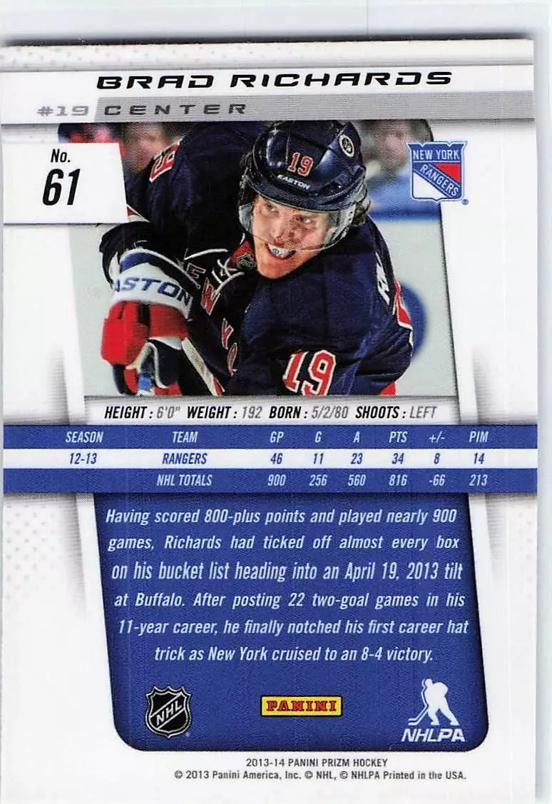 2013-14 Panini Prizm #61 Brad Richards 1