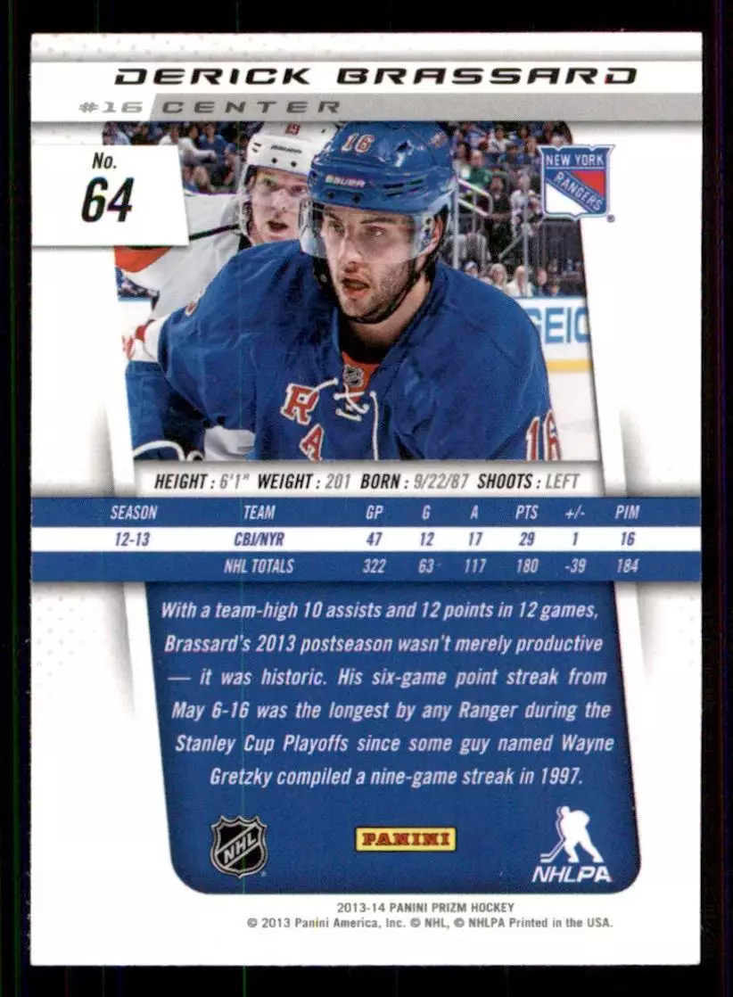 2013-14 Panini Prizm #64 Derick Brassard 1