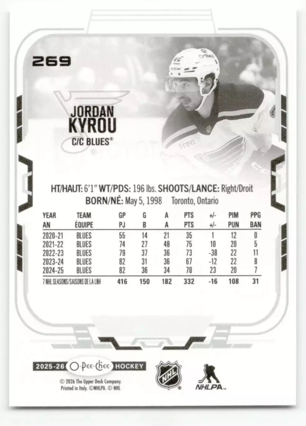 2025-26 O-Pee-Chee #269 Jordan Kyrou 1