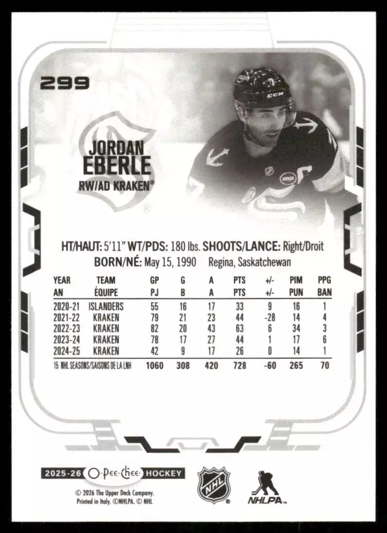 2025-26 O-Pee-Chee #299 Jordan Eberle 1
