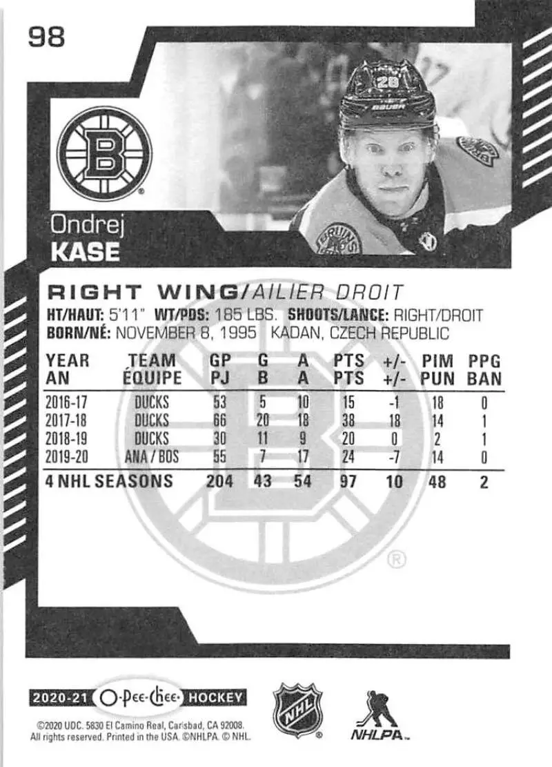2020-21 O-Pee-Chee #98 Ondrej Kase 1
