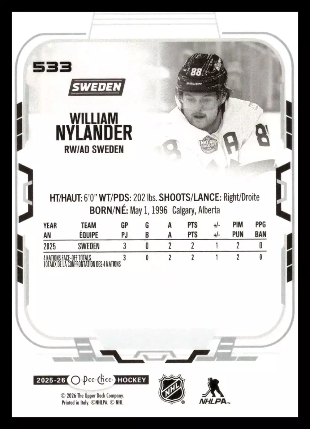 2025-26 O-Pee-Chee #533 William Nylander 4N 1