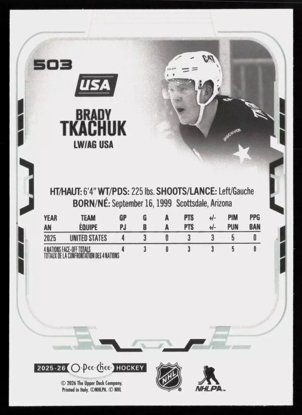 2025-26 O-Pee-Chee #503 Brady Tkachuk 4N 1