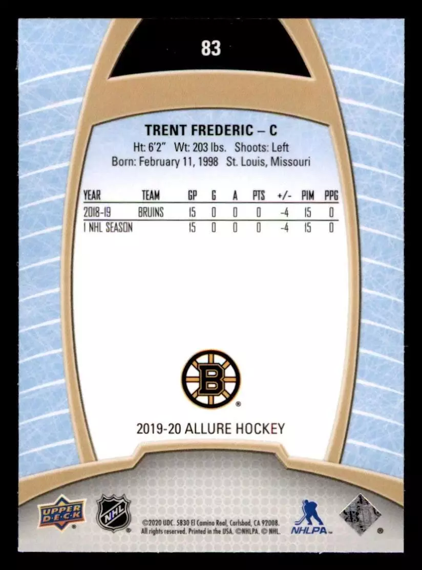 2019-20 Upper Deck Allure #83 Trent Frederic RC 1