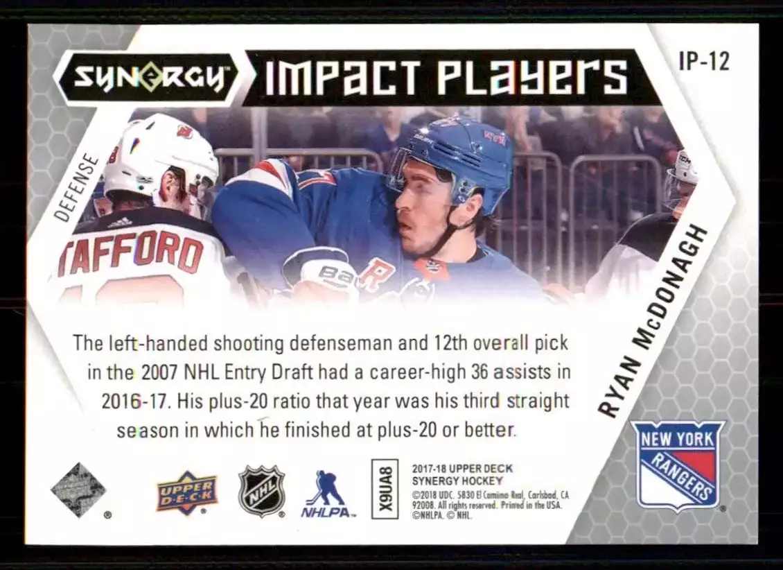 2017-18 Synergy Impact Players #IP12 Ryan McDonagh 1