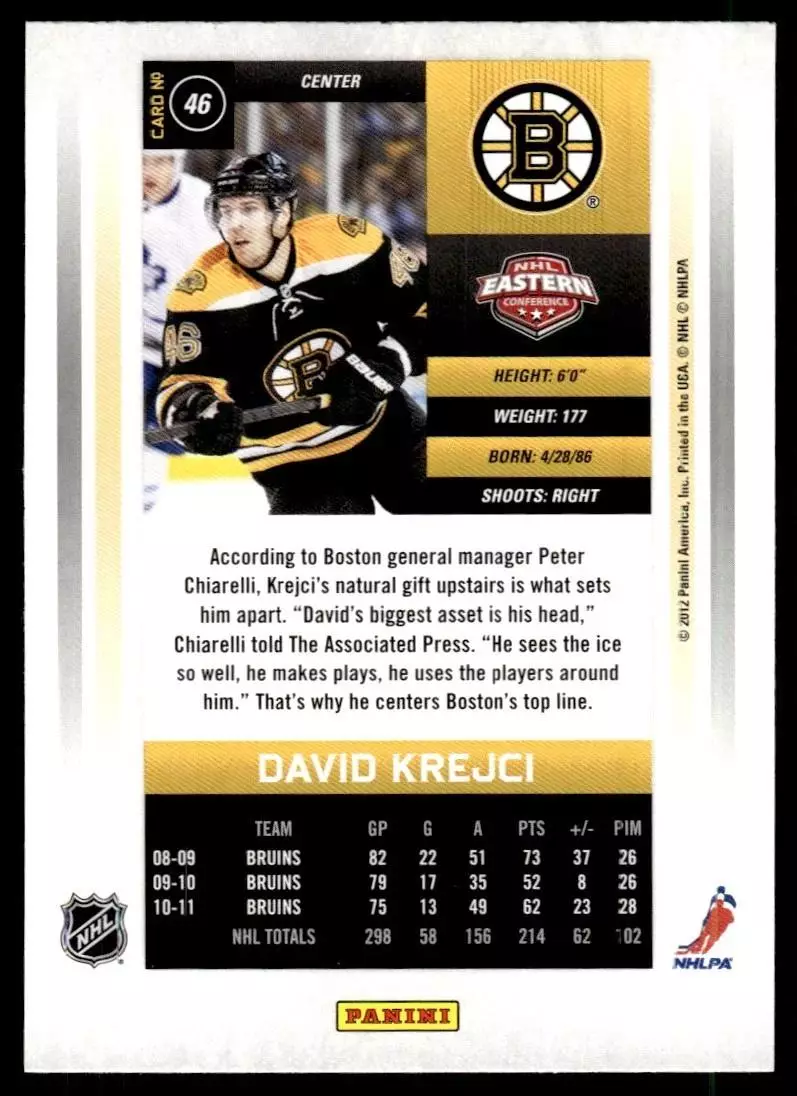 2011-12 Panini Contenders #46 David Krejci 1