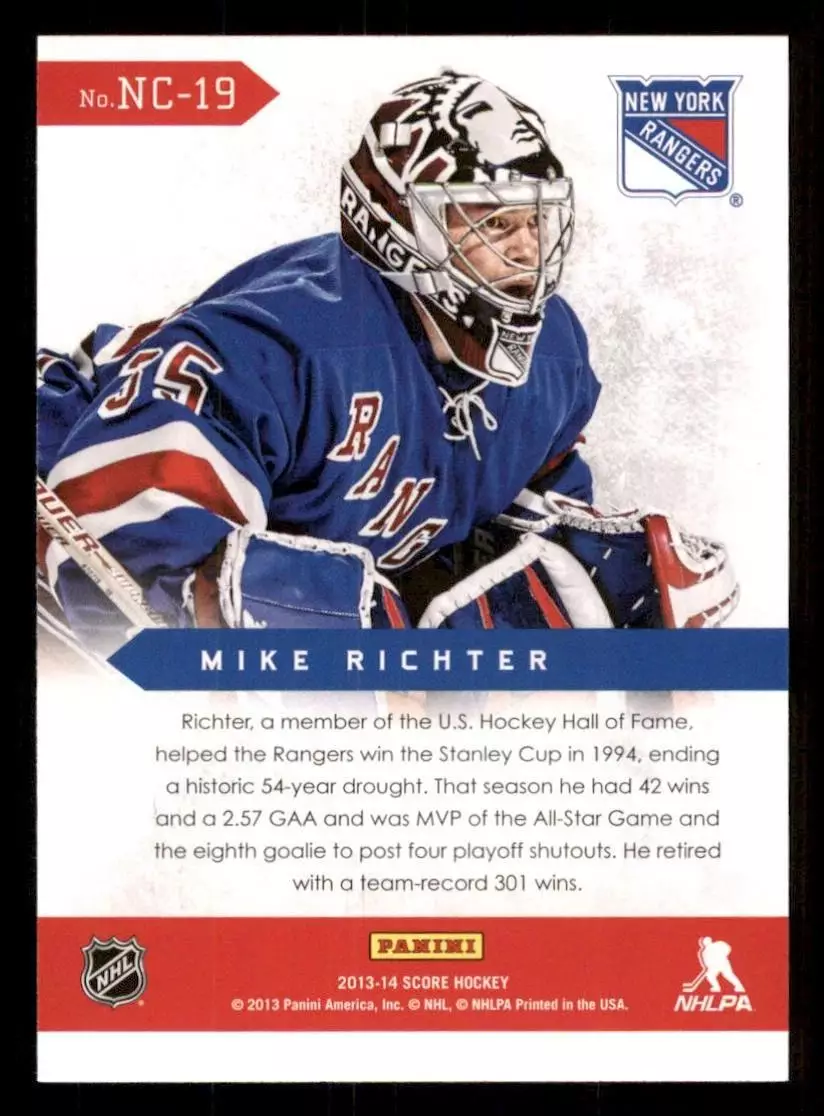 2013-14 Score Net Cams #19 Mike Richter 1