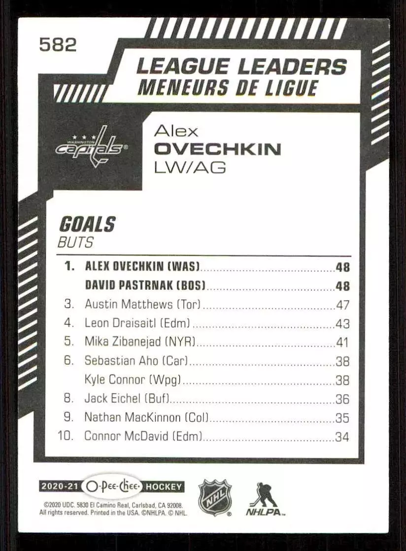 2020-21 O-Pee-Chee #582 Alex Ovechkin LL 1