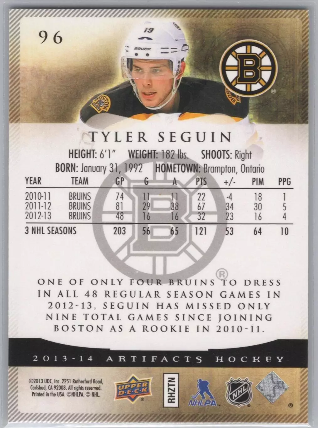2013-14 Artifacts #96 Tyler Seguin 1