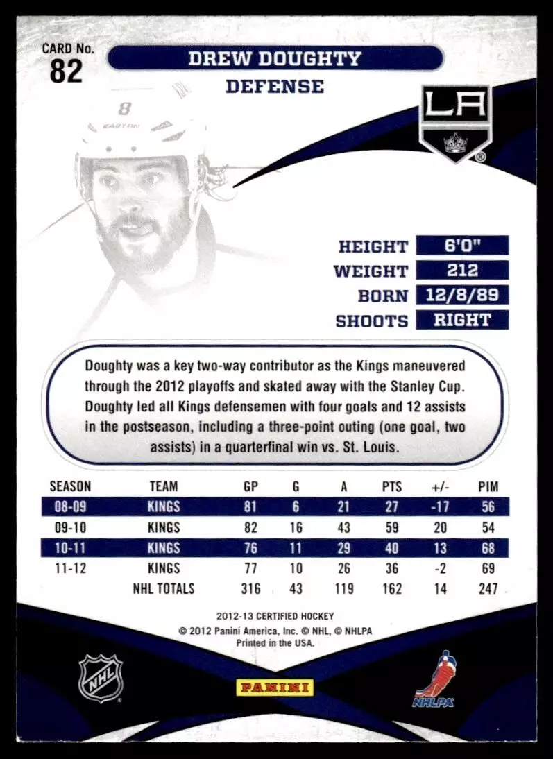 2012-13 Certified #82 Drew Doughty 1
