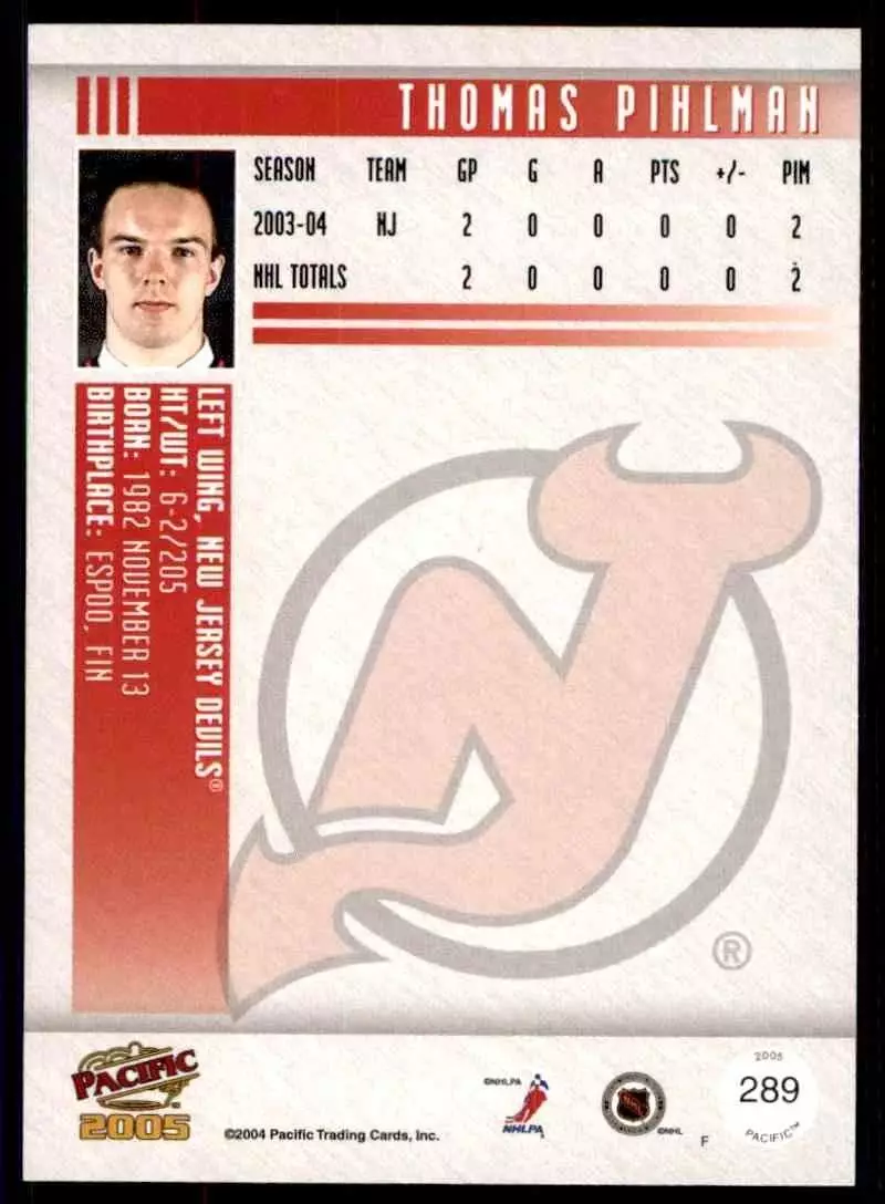 2004-05 Pacific #289 Thomas Pihlman 1