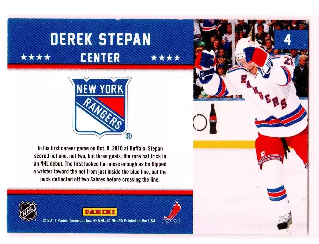 2011-12 Score First Goal #4 Derek Stepan 1