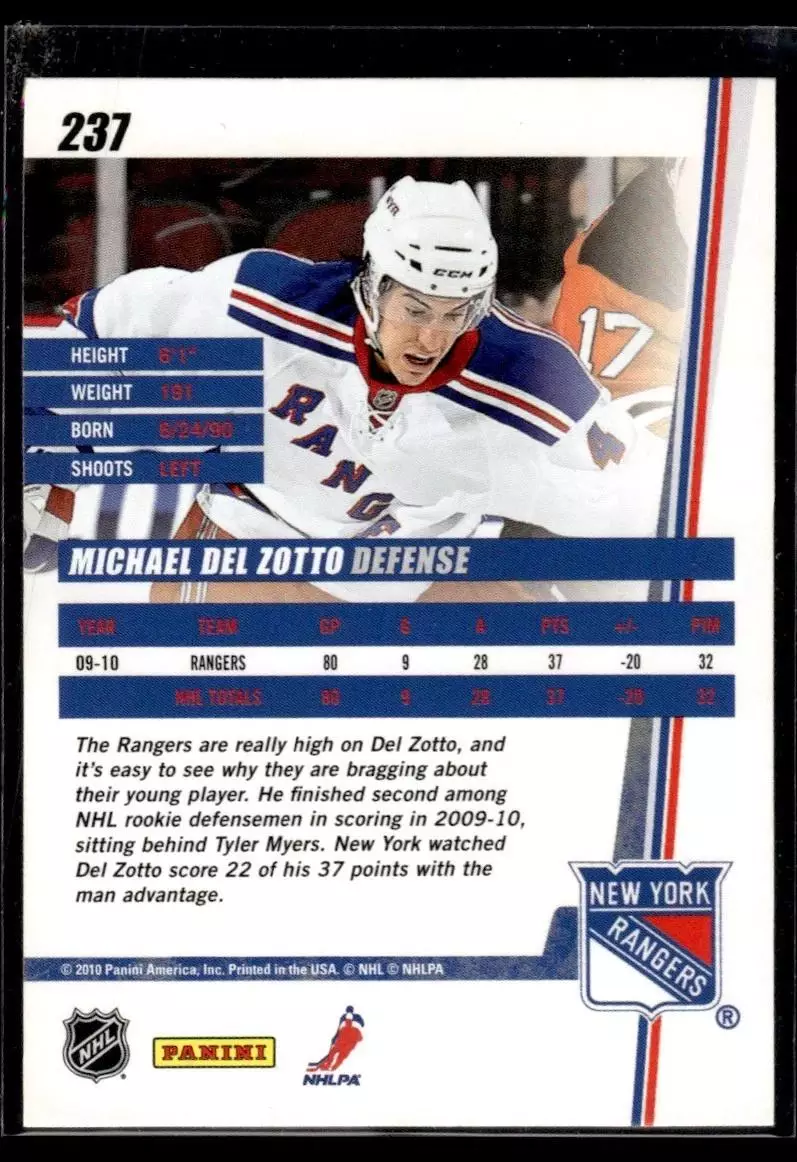 2010-11 Donruss #237 Michael Del Zotto 1