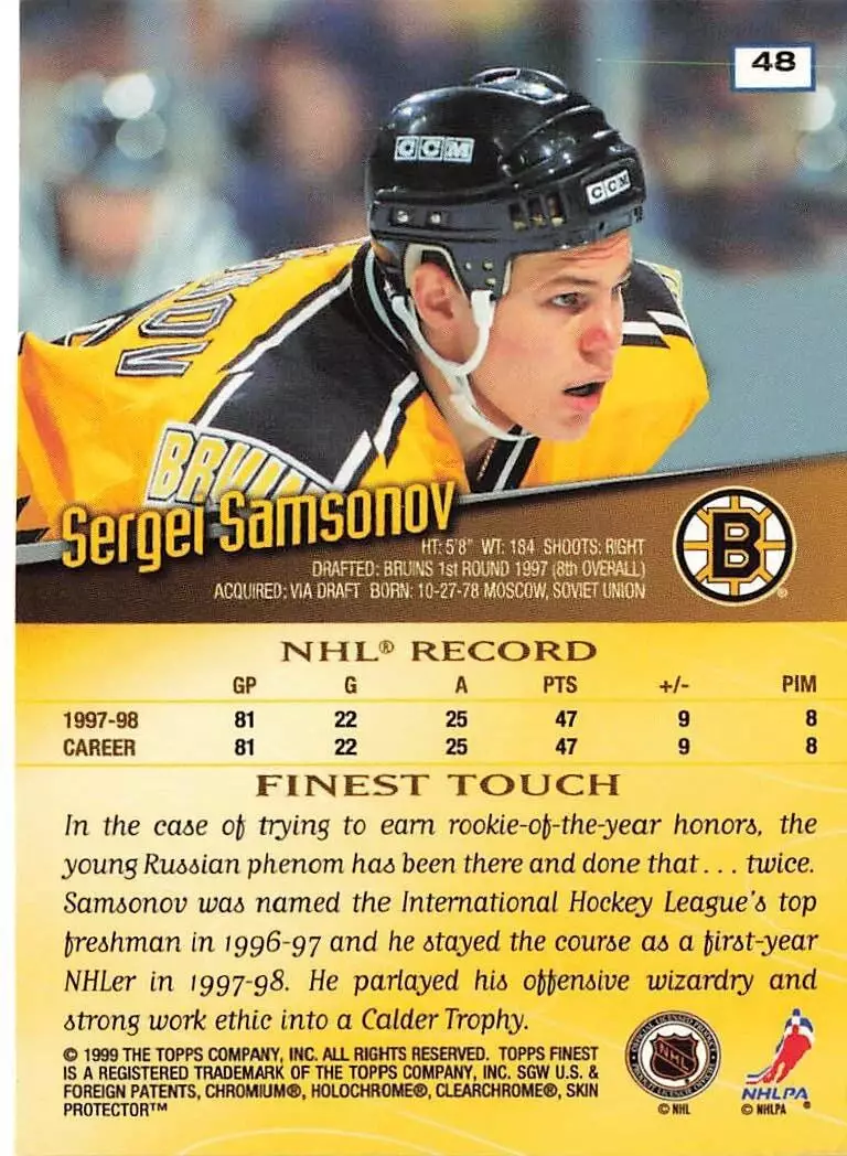 1998-99 Finest #48 Sergei Samsonov 1