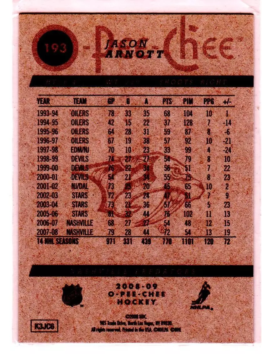 2008-09 O-Pee-Chee #193 Jason Arnott 1