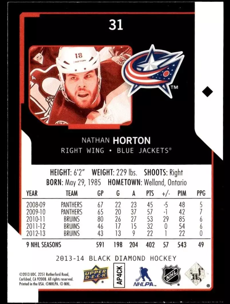 2013-14 Black Diamond #31 Nathan Horton 1