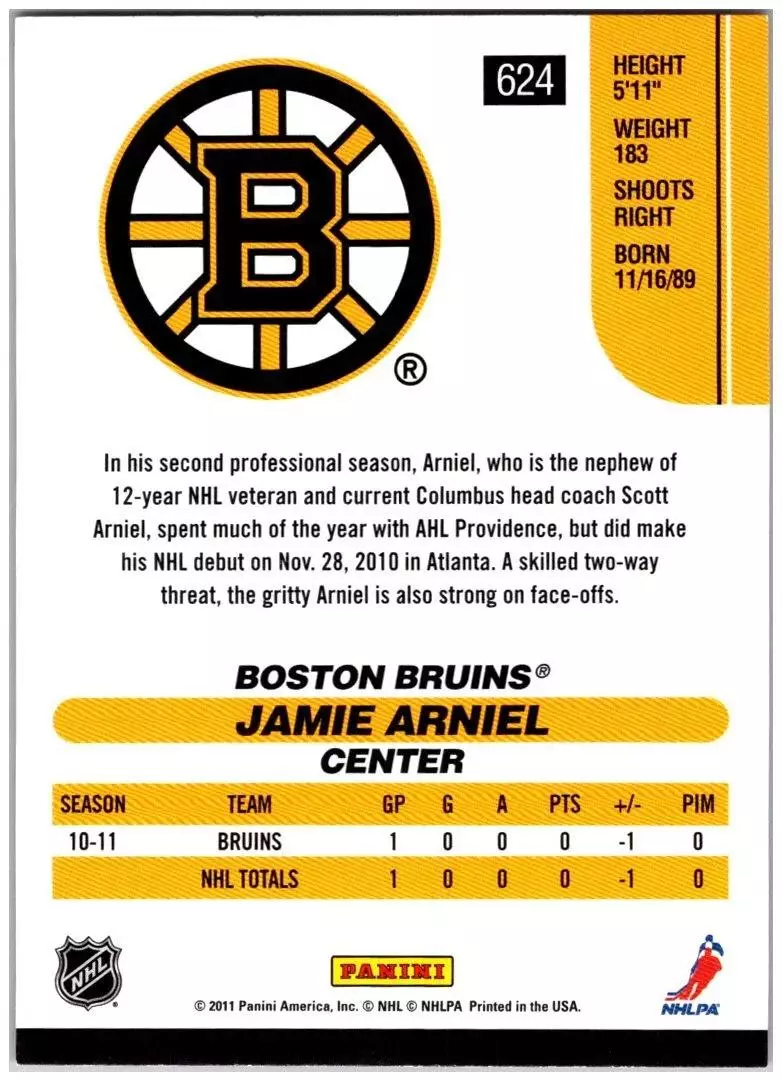 2010-11 Score #624 Jamie Arniel RC 1
