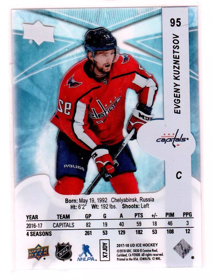 2017-18 Upper Deck Ice #95 Evgeny Kuznetsov 1