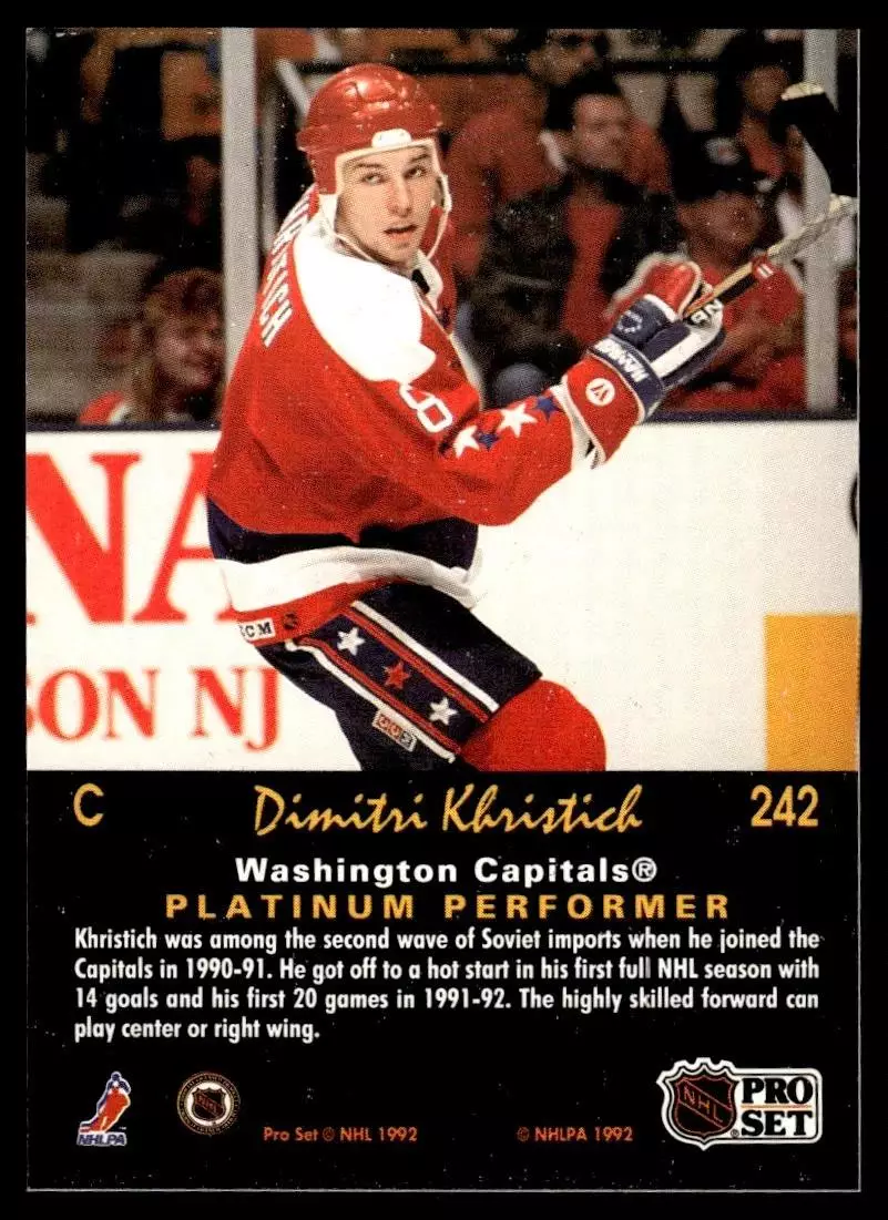 1991-92 Pro Set Platinum #242 Dimitri Khristich 1