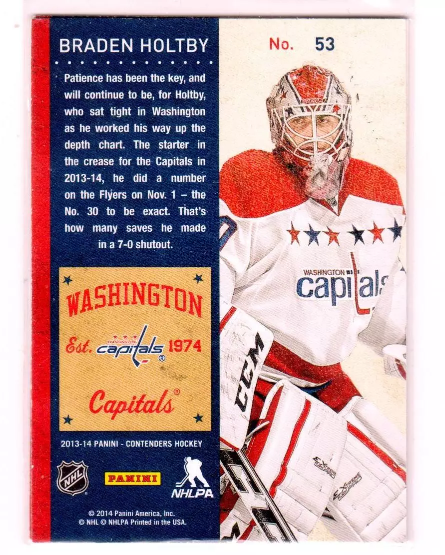 2013-14 Panini Contenders #53 Braden Holtby 1