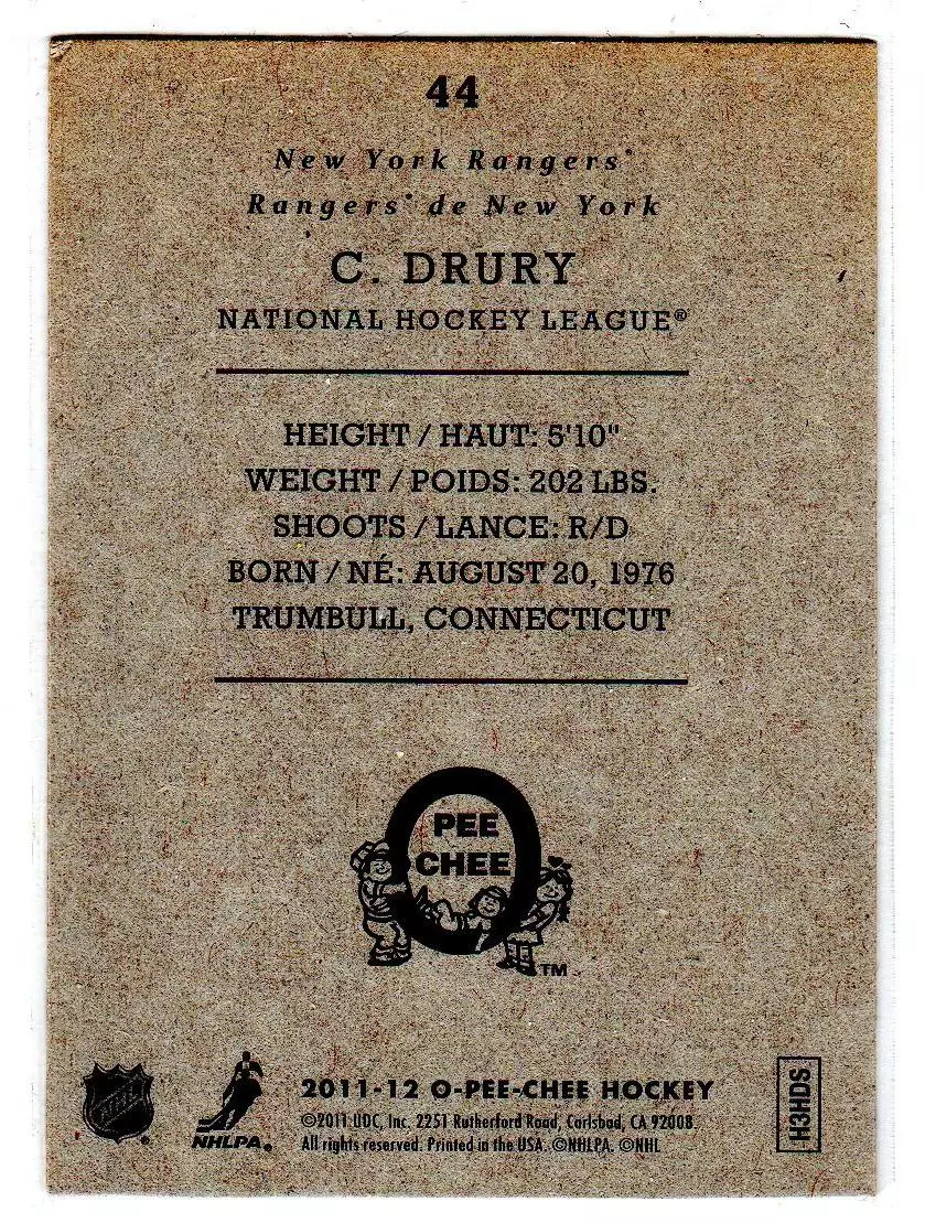 2011-12 O-Pee-Chee Retro #44 Chris Drury 1