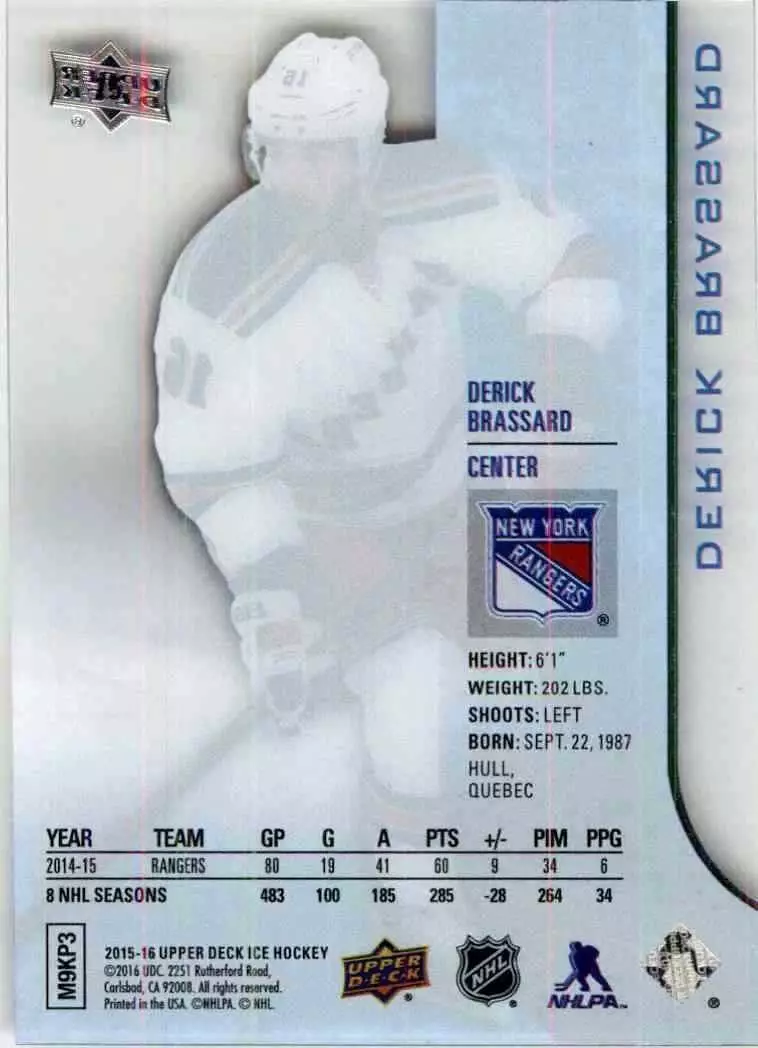 2015-16 Upper Deck Ice #75 Derick Brassard 1
