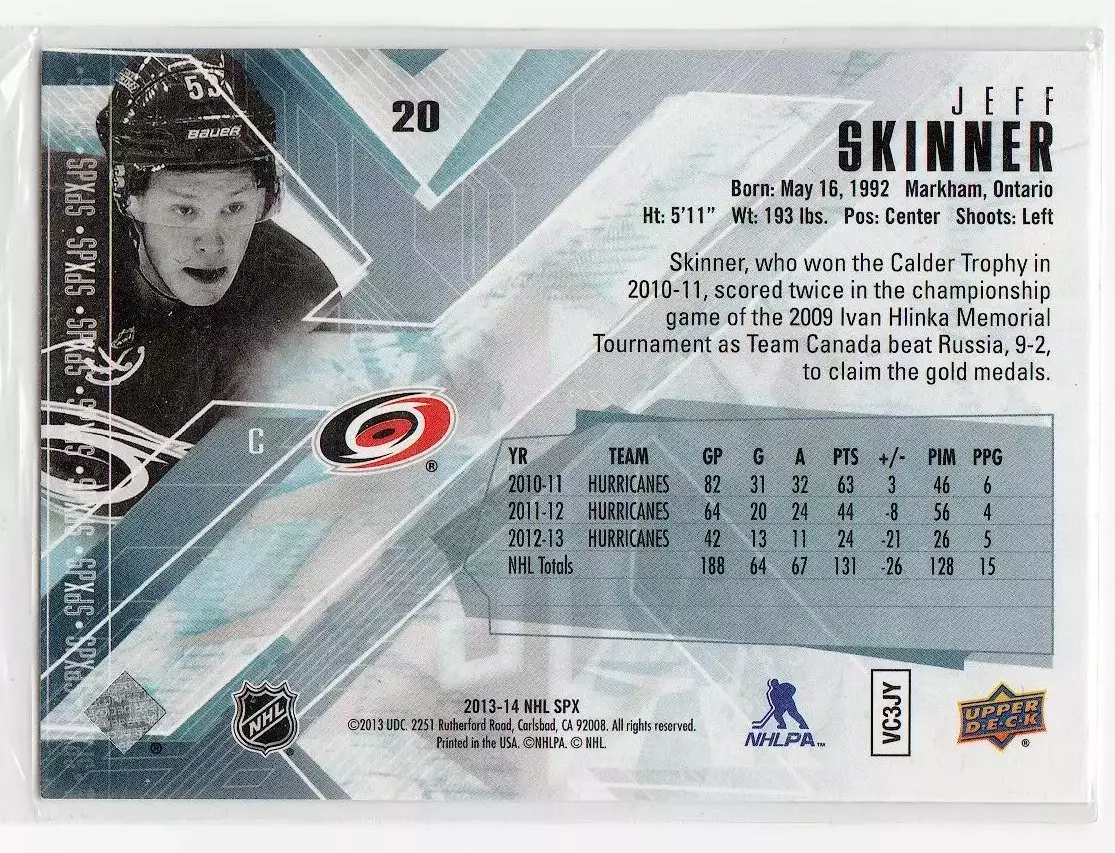 2013-14 SPx #20 Jeff Skinner 1
