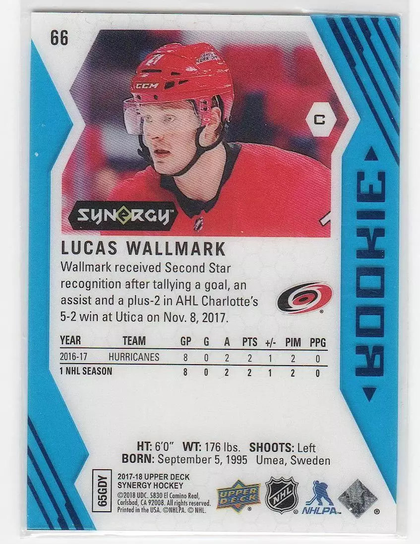 2017-18 Synergy Blue #66 Lucas Wallmark\CSKA Moskva 1