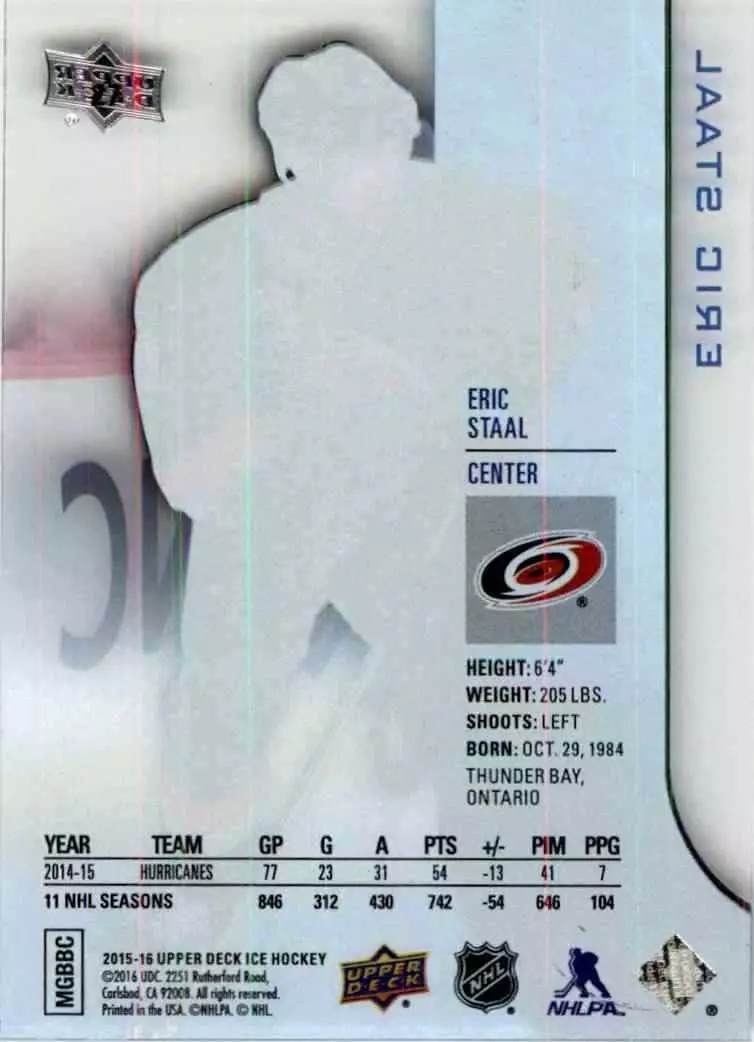 2015-16 Upper Deck Ice #27 Eric Staal 1