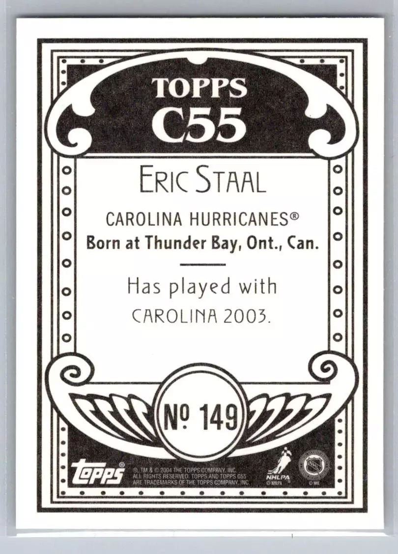 2003-04 Topps C55 #149 Eric Staal RC 1