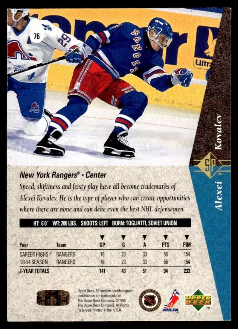 1994-95 SP #76 Alexei Kovalev 1