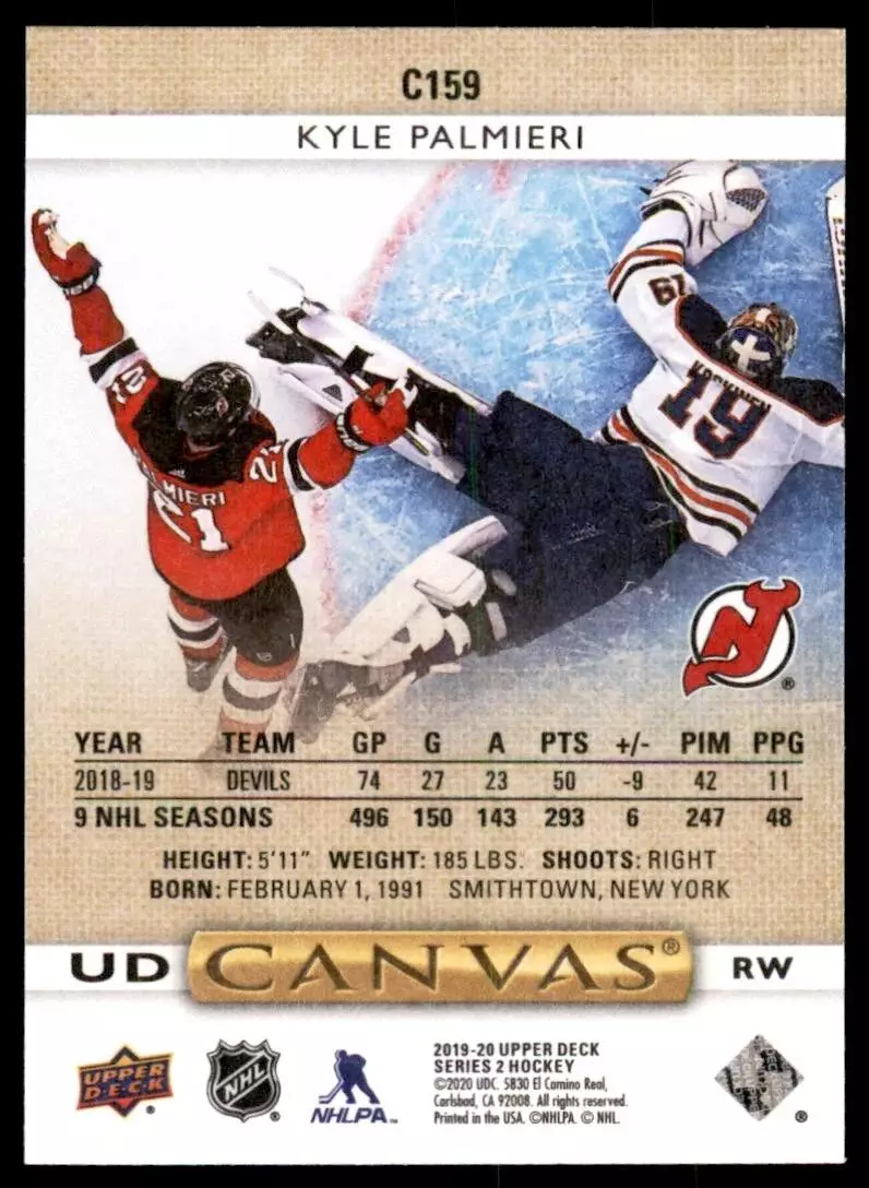 2019-20 Upper Deck Canvas #C159 Kyle Palmieri 1