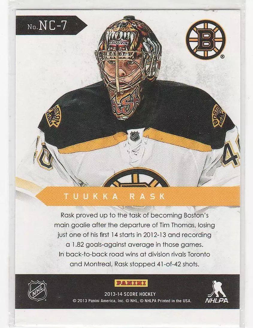 2013-14 Score Net Cams #7 Tuukka Rask 1