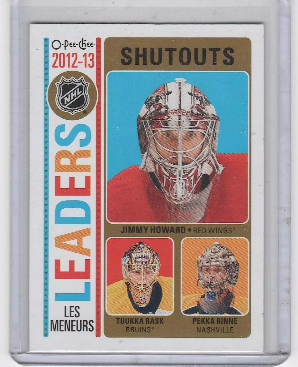 2013-14 O-Pee-Chee League Leaders #LLSO Jim Howard/Tuukka Rask/Pekka Rinne