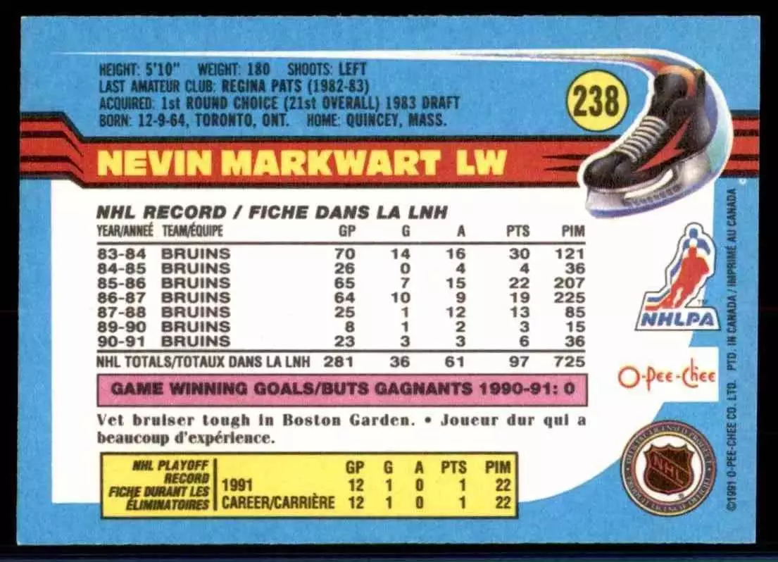 1991-92 O-Pee-Chee #238 Nevin Markwart 1
