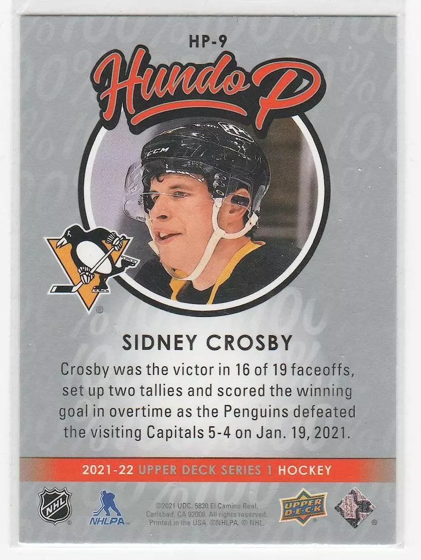 2021-22 Upper Deck Hundo P #HP9 Sidney Crosby 1