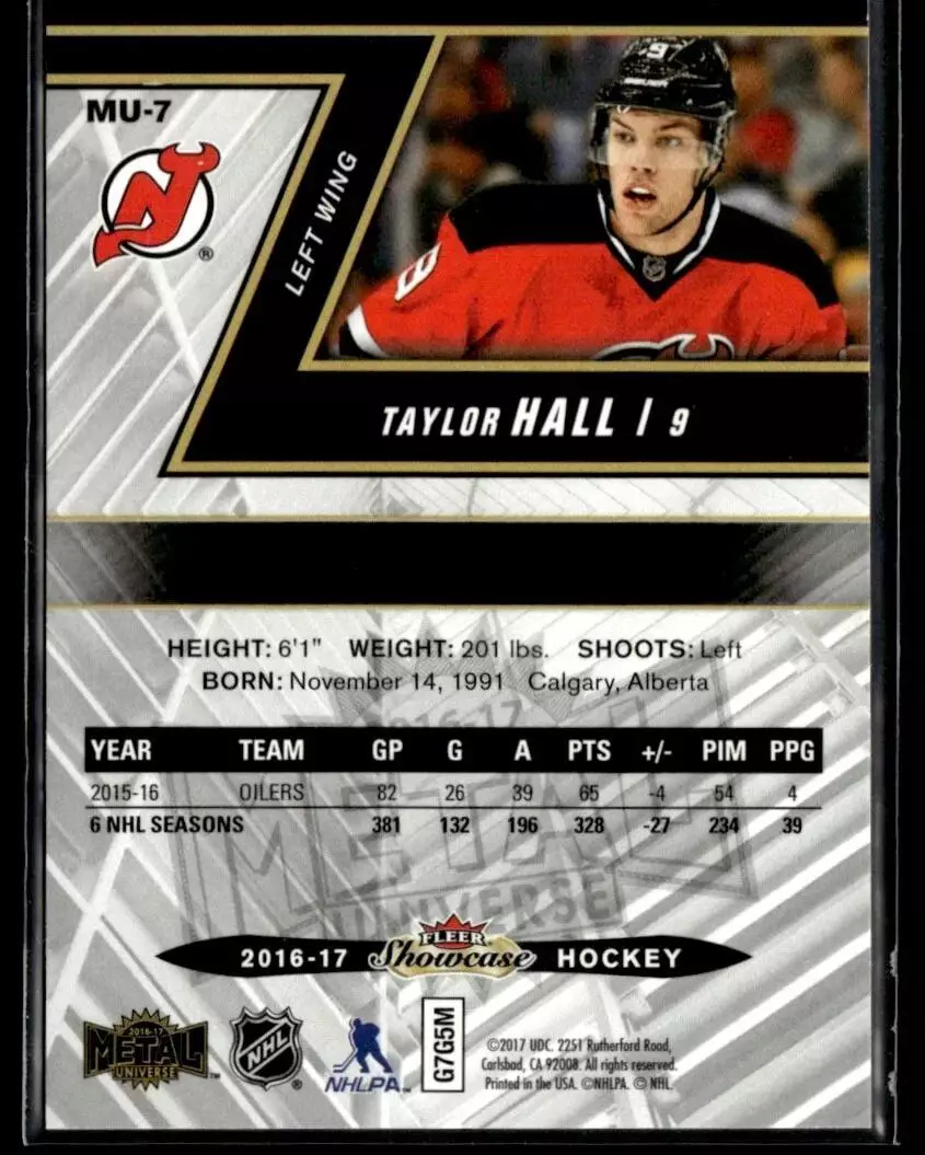 2016-17 Fleer Showcase Metal Universe #MU7 Taylor Hall 1