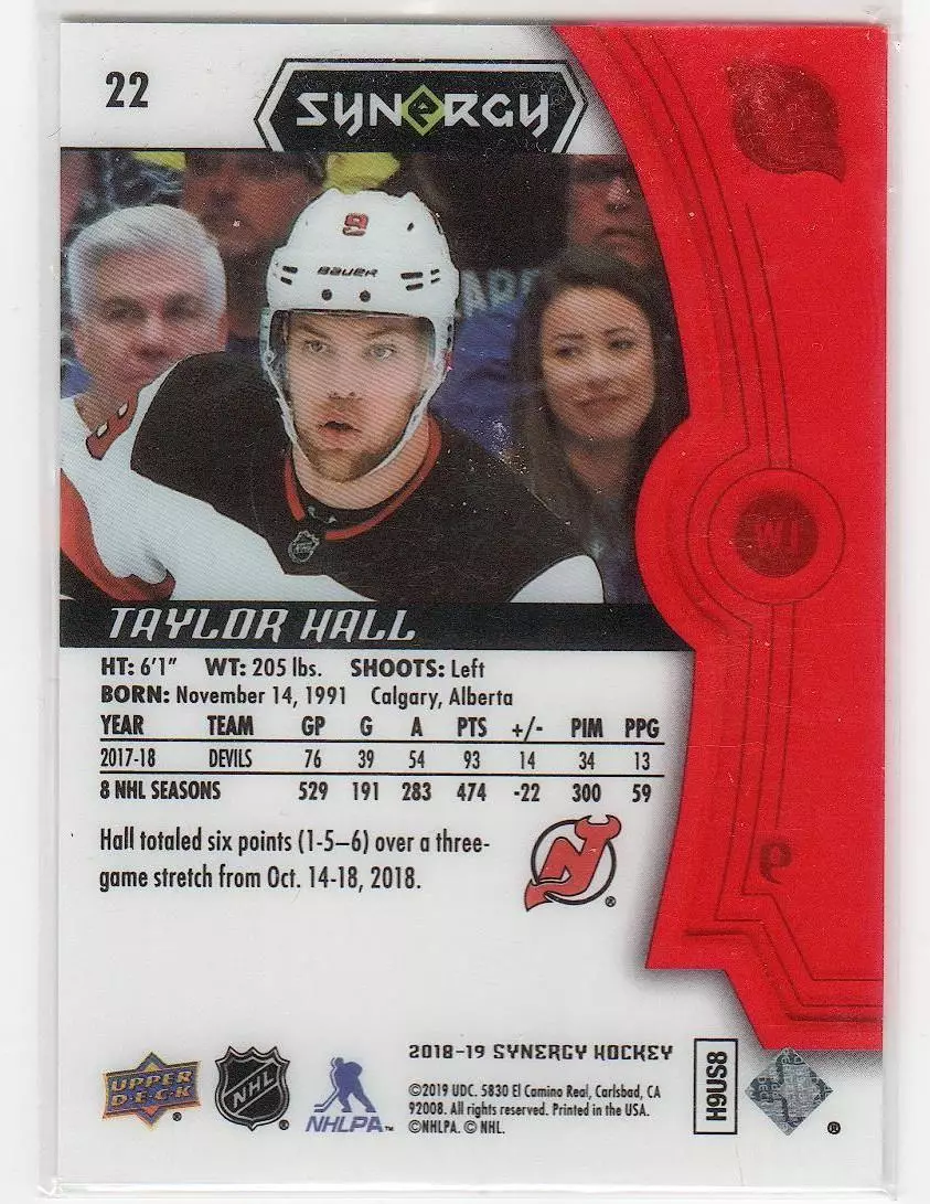 2018-19 Synergy Red #22 Taylor Hall 1
