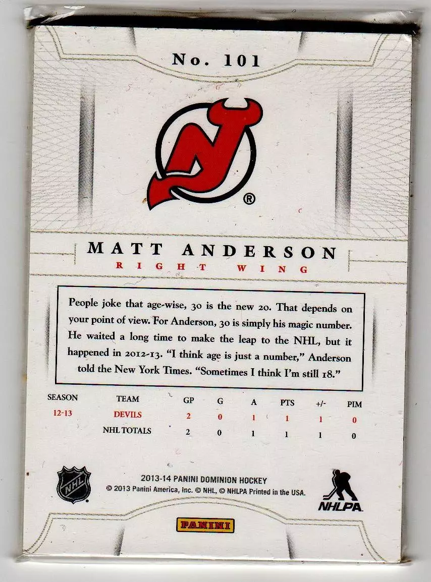 2013-14 Dominion Gold #101 Matt Anderson 27\50 1