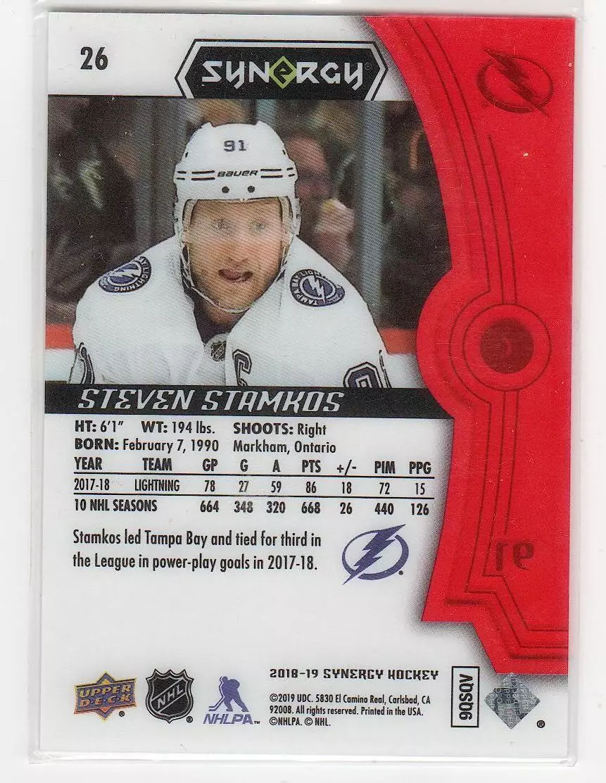 2018-19 Synergy Red #26 Steven Stamkos 1