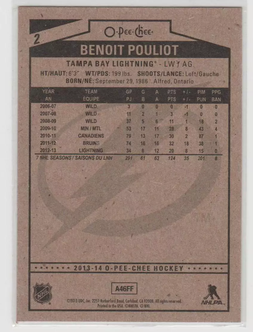 2013-14 O-Pee-Chee #2 Benoit Pouliot 1